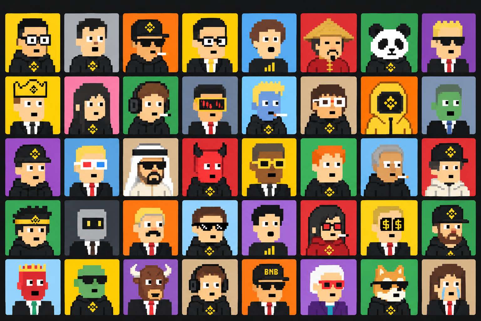 BROKE BROKERS pixel character collection